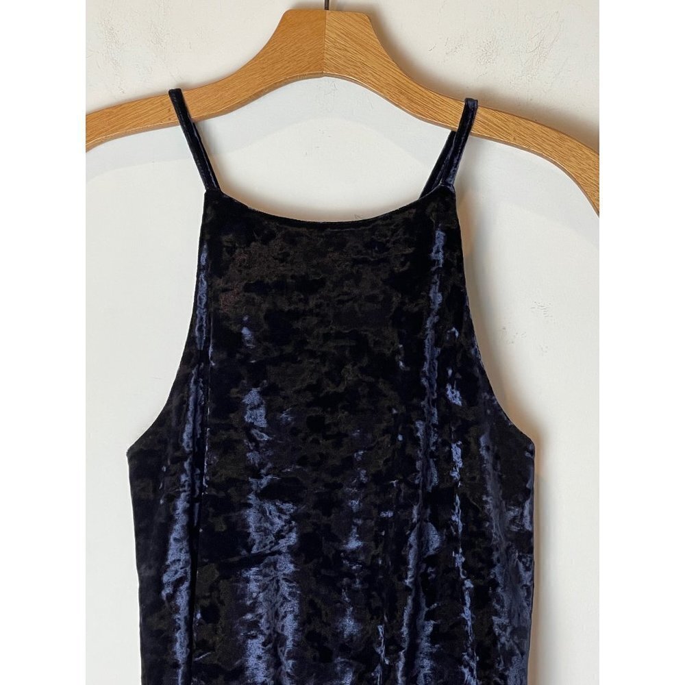 Greylin Navy Blue Velvet Spaghetti Strap Halter Neckline Clarissa Bodysuit XS - Picture 9 of 15